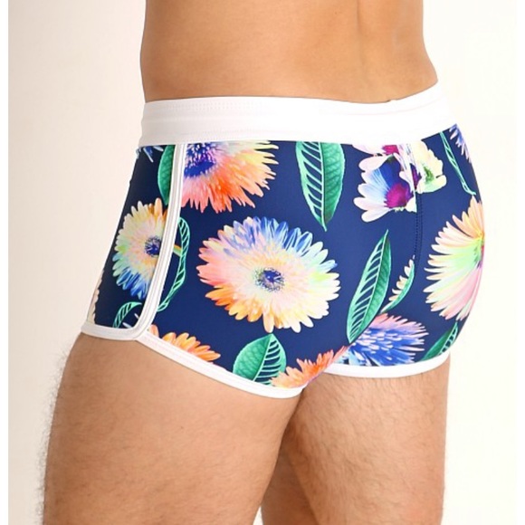 LASC Los Angeles Square Cut Tropical Print Swim Trunk - Picture 11 of 11